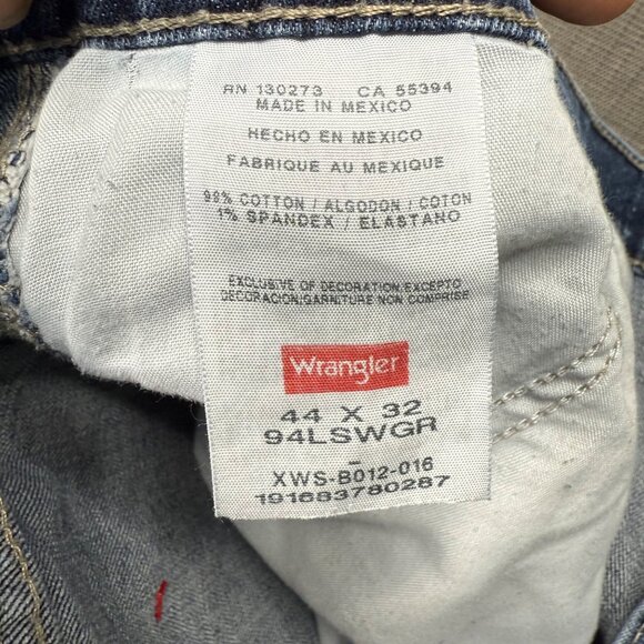 Wrangler Mens Size 44x32 Carpenter Jeans Relaxed Fit Blue Denim Cotton Blend - Picture 3 of 8